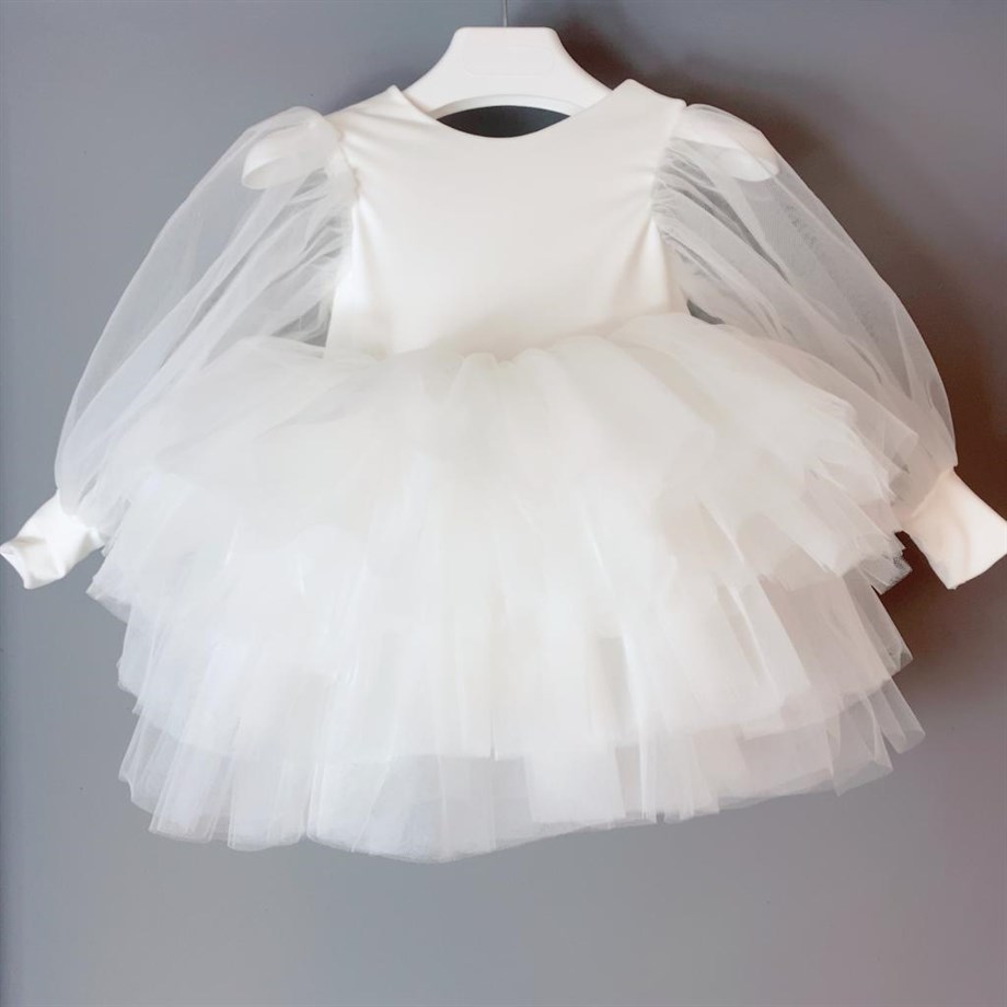 WHITE BOHO TUTU DRESS