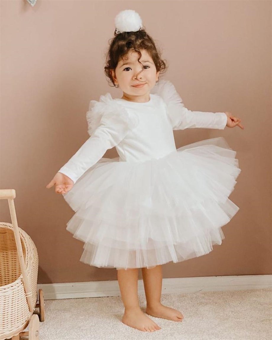 WHITE JELLY BEAN TUTU DRESS