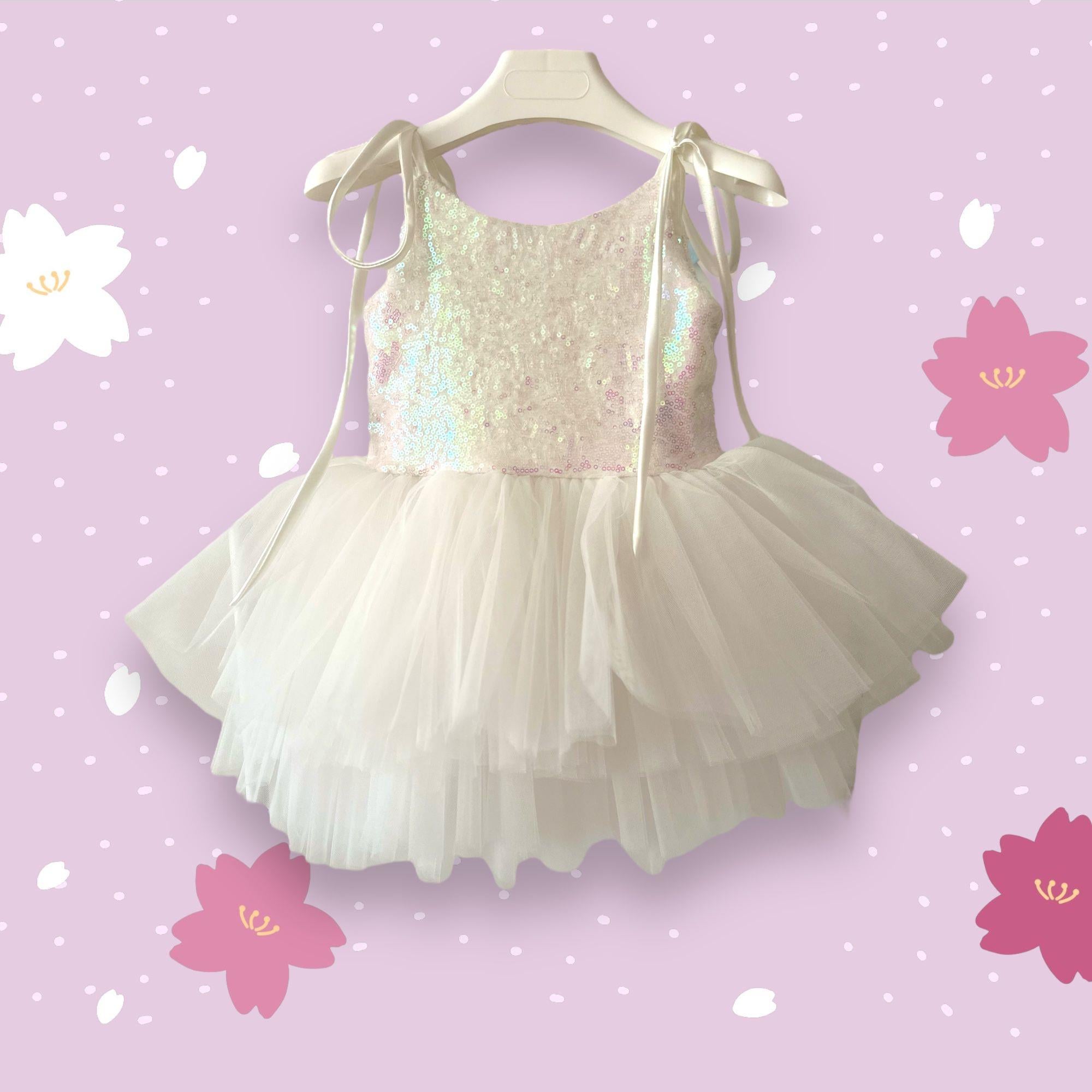 WHITE SHINY TUTU DRESS