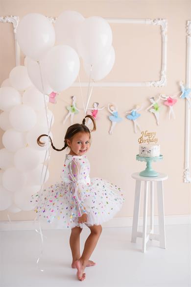 BALLOON SLEEVE BUTTERFLY DRESS