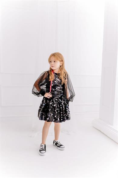 BLACK BOHO SQUAMA CROP&SKIRT