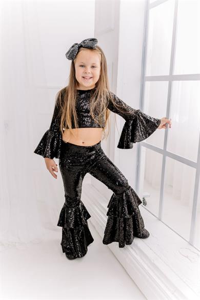 BLACK TROUSER&CROP TOP