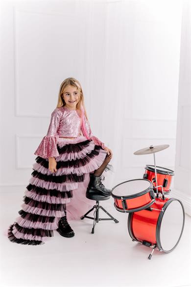 BLACKPINK SKIRT WITH TAIL (TEK ETEK)