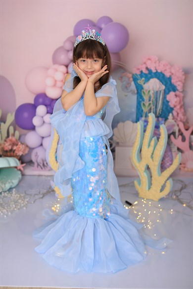 BLUE ARIEL MERMAID COSTUME (TAÇ HARİÇ TAKIM)