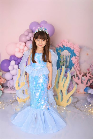 BLUE ARIEL MERMAID COSTUME (TAÇ HARİÇ TAKIM)