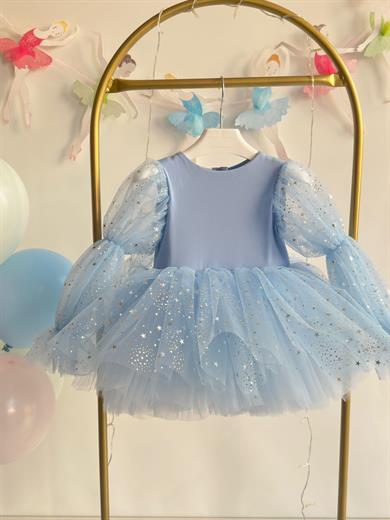 BLUE MAGICAL BALLOON SLEEVE TUTU DRESS