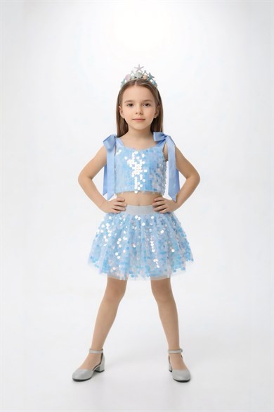 BLUE SIRENE SUMMER CROP AND SKIRT