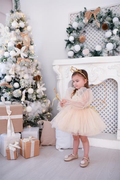 GOLD GLOSSY TUTU DRESS