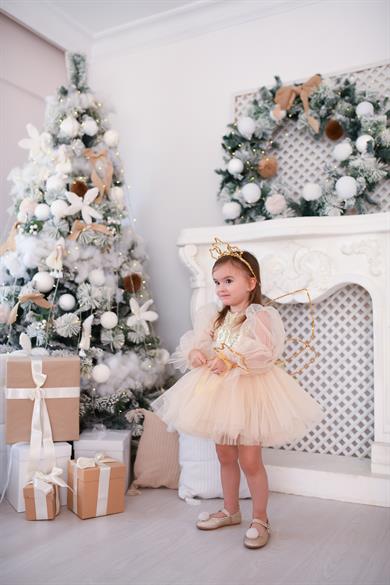 GOLD GLOSSY TUTU DRESS