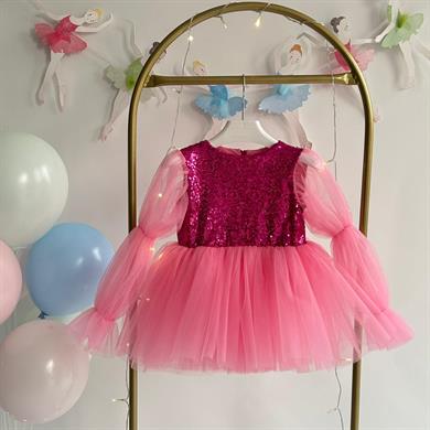 HOT PINK GLOSSY TUTU DRESS
