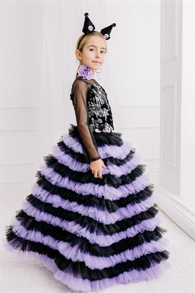KUROMI LONG SKIRT& BLACK TULLE CROP