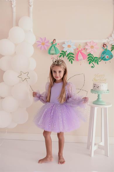 LILAC BALLOON SLEEVE MAGICAL DRESS