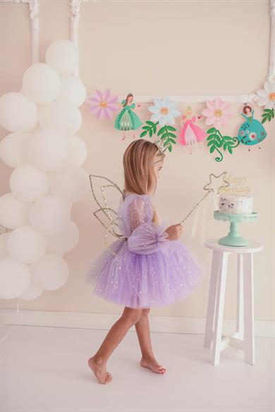 LILAC BALLOON SLEEVE MAGICAL DRESS