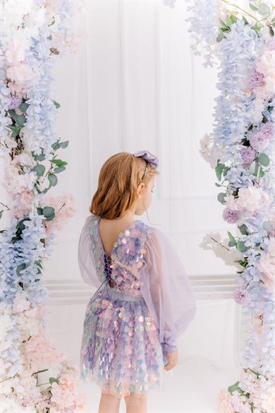 LILAC BOHO SQUAMA CROP&SKIRT