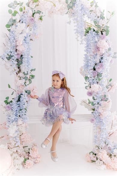 LILAC BOHO SQUAMA CROP&SKIRT