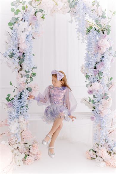 LILAC BOHO SQUAMA CROP&SKIRT