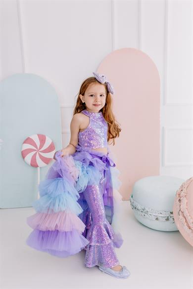 LILAC FRILL TROUSERS OUTFIT (TAM SET)