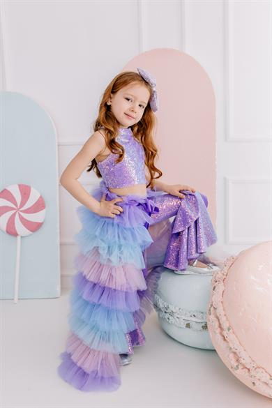 LILAC FRILL TROUSERS OUTFIT (TAM SET)