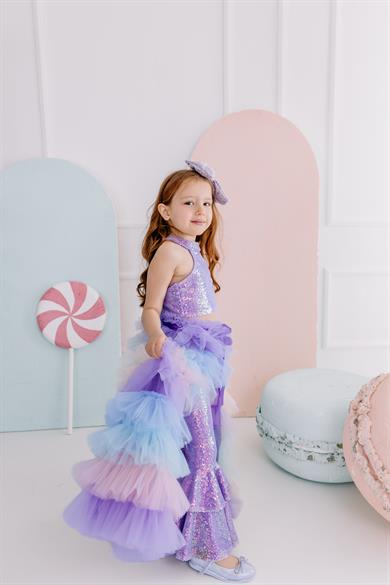 LILAC FRILL TROUSERS OUTFIT (TAM SET)