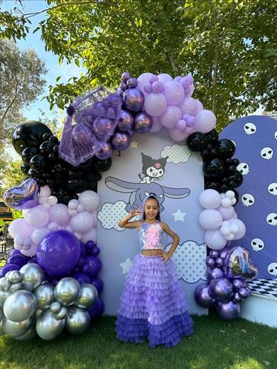 LILAC OMBRE LONG SKIRT&LILAC SQUAMA CROP
