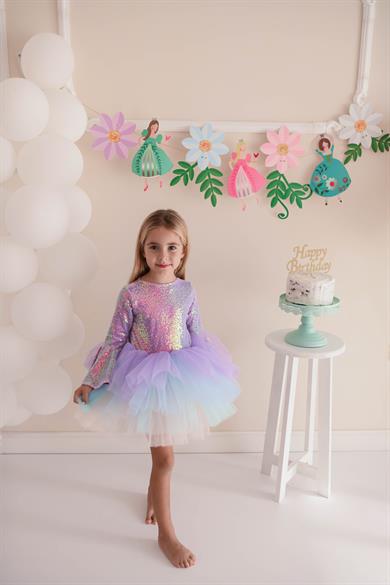 LILAC SHINY WINTER TUTU DRESS