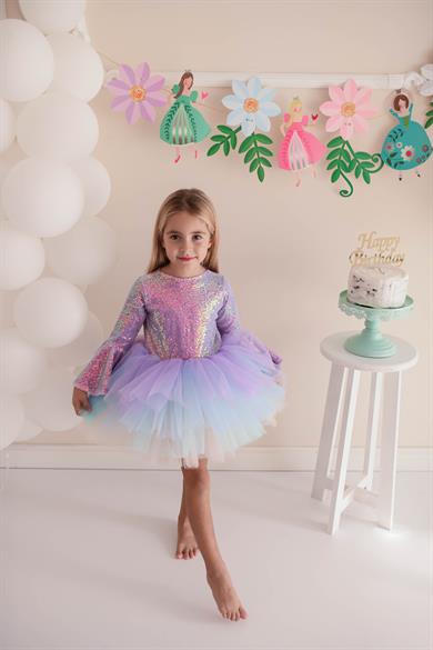 LILAC SHINY WINTER TUTU DRESS