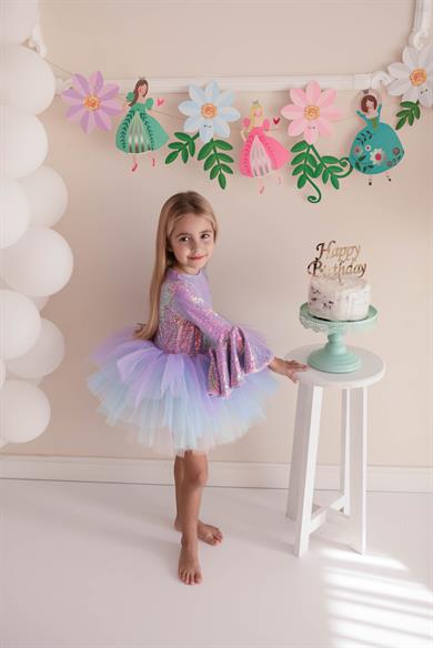 LILAC SHINY WINTER TUTU DRESS
