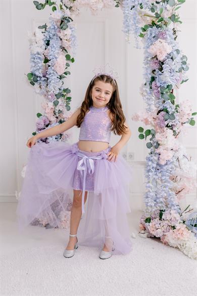 LILAC SHORTS SKIRT OUTFIT