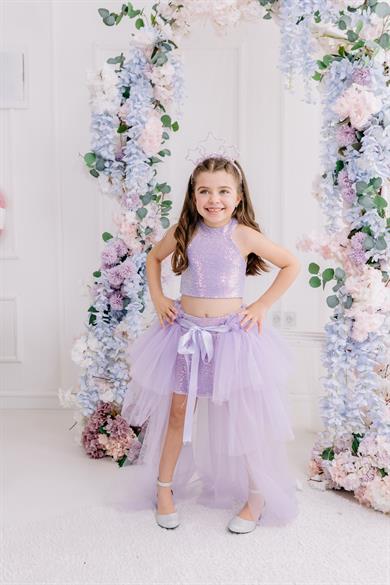 LILAC SHORTS SKIRT OUTFIT