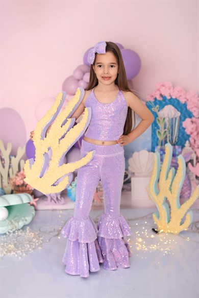 LILAC SPARKLE TIDE FANTASY CROP AND TROUSER