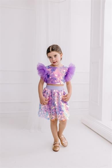 LILAC SQUAMA SKIRT & CROP