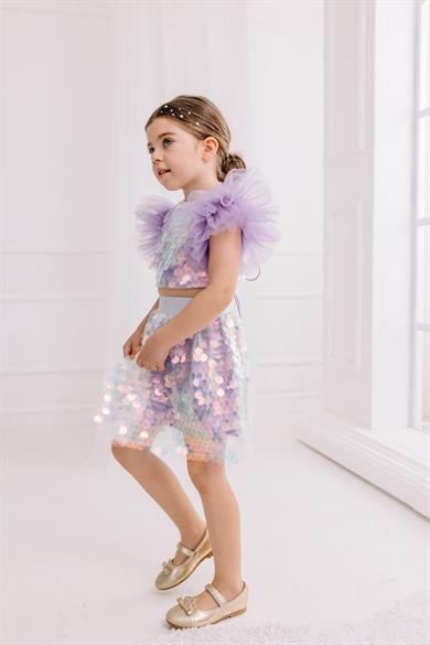 LILAC SQUAMA SKIRT & CROP