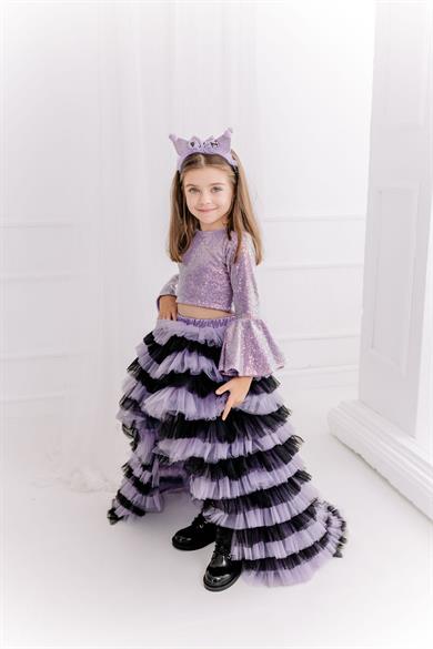 LILAC BLACK SKIRT WITH TAIL (TEK ETEK)