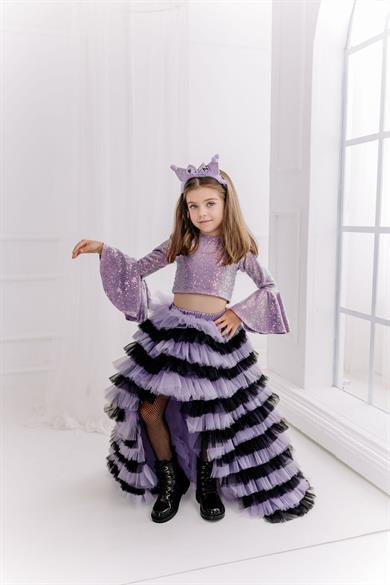 LILAC BLACK SKIRT WITH TAIL (TEK ETEK)