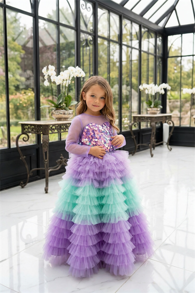 MERMAID LONG SKIRT&LILAC TULLE CROP