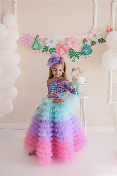 NEW COLOR MERMAID LONG TUTU SKIRT (TEK ETEK)