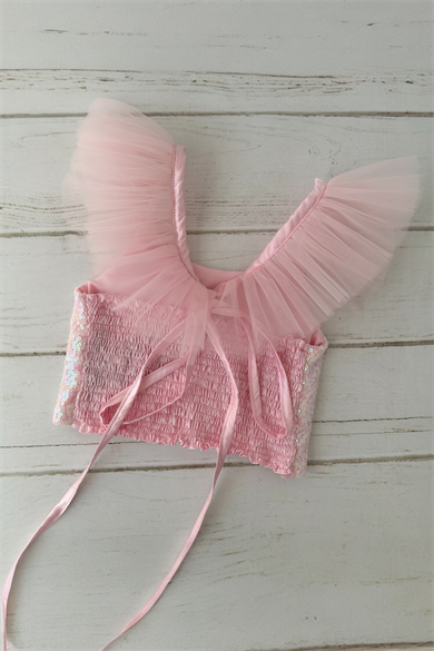PINK FRILL CROP