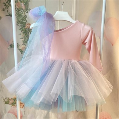 PINK ONE SHOULDER WINTER TUTU DRESS