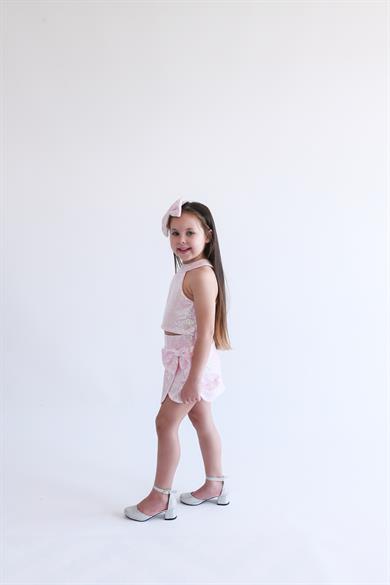 PINK SHORT SKIRT AND BETTY CROP