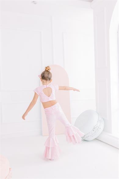 PINK TROUSERS AND HEART CROP TOP