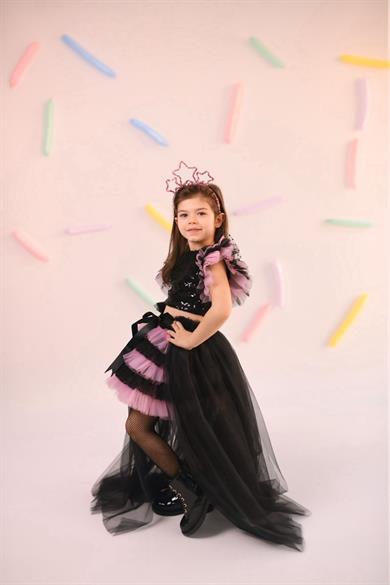 POLKA DOT SKIRT WITH TAIL AND CROP