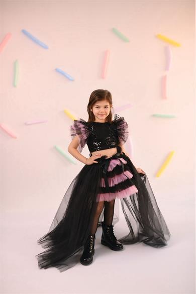 POLKA DOT SKIRT WITH TAIL AND CROP