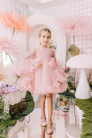 POWDER GARDENIA TULLE DRESS
