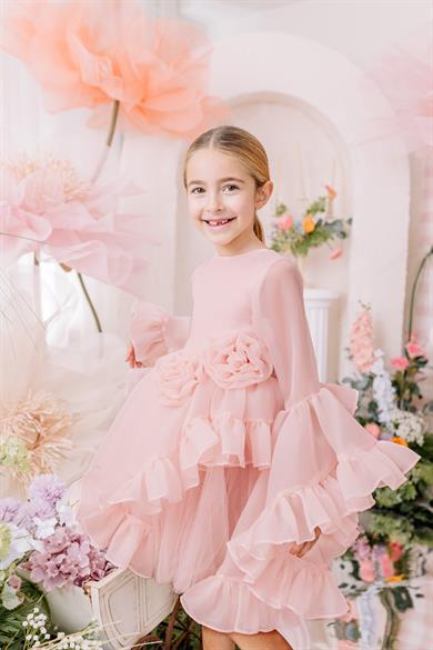 POWDER GARDENIA TULLE DRESS