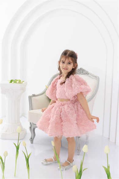 POWDER IVORY BLOOM SET (CROP&SKIRT)