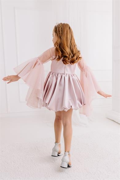 POWDER SATIN BALLOON DRESS