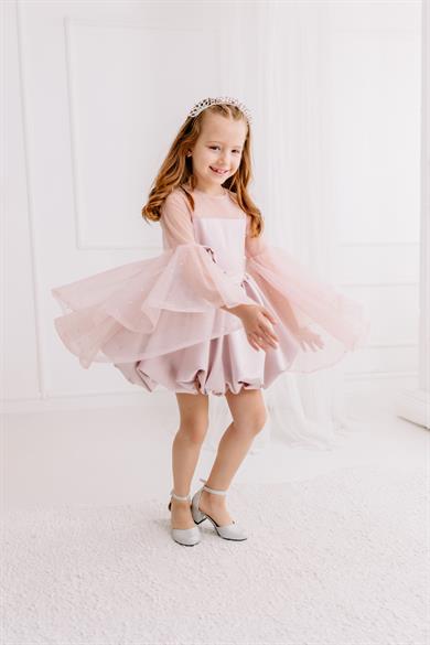 POWDER SATIN BALLOON DRESS