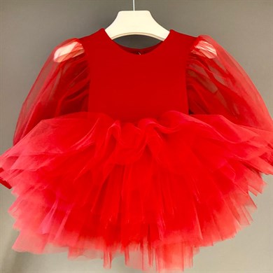 RED BOHO TUTU DRESS