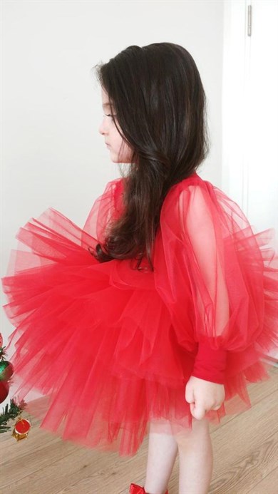 RED BOHO TUTU DRESS