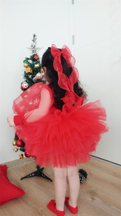 RED BOHO TUTU DRESS
